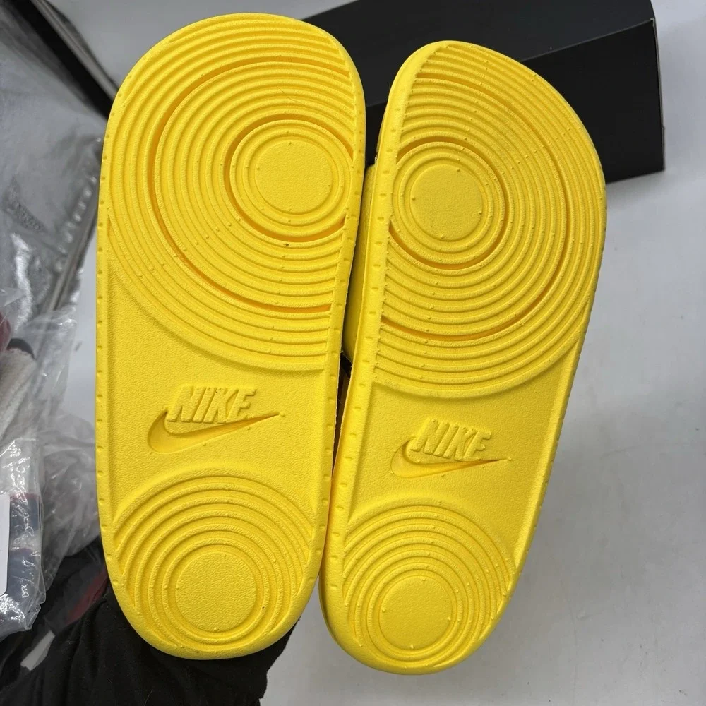 Nike Kobe Off Court Slides Mens 11 Womens 12 Lightning Yellow Black Mamba NEW
